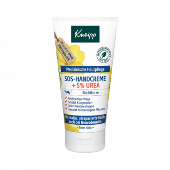 Kneipp SOS-Handcreme + 5 % Urea Nachtkerze, medizinische Hautpflege, 50 Milliliter